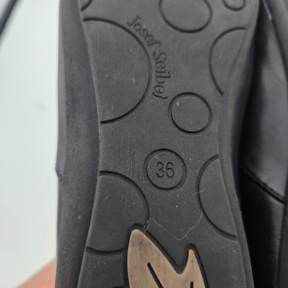 Josef Seibel women SZ 36 6 Black Leather Faye Flat Ballet Comfort Mary Jane - Picture 7 of 7